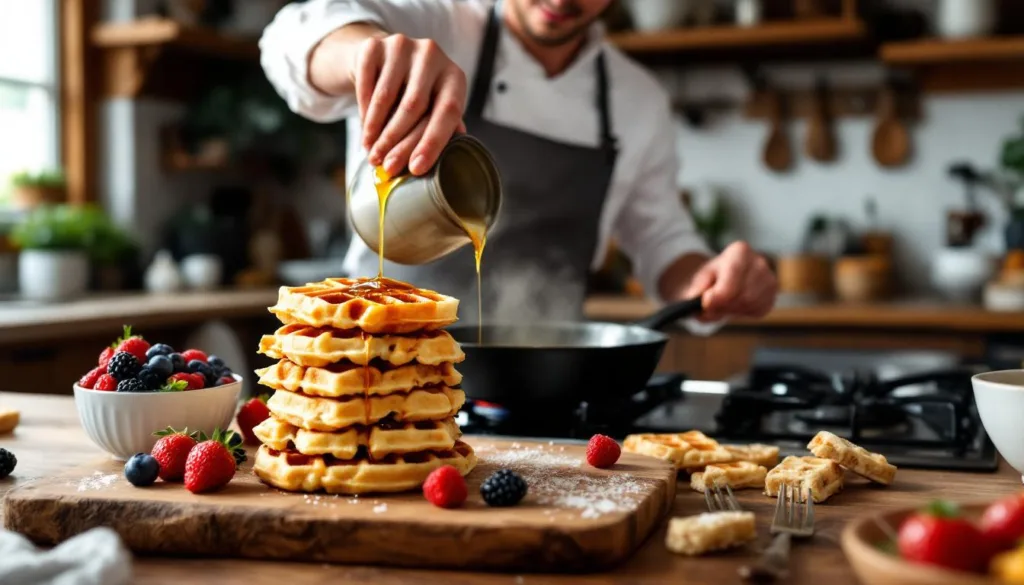 kucharz ujawnia sprawdzony sposób na idealne gofry bez użycia gofrownicy. odkryj prosty przepis, który pozwoli ci cieszyć się pysznymi goframi w domu.