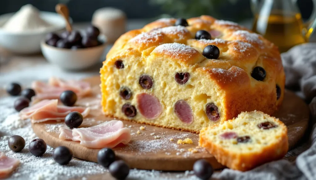 szef kuchni dzieli się przepisem na szybkie i puszyste ciasto z szynką i oliwkami, które przygotujesz w zaledwie 15 minut. idealne na każdą okazję!