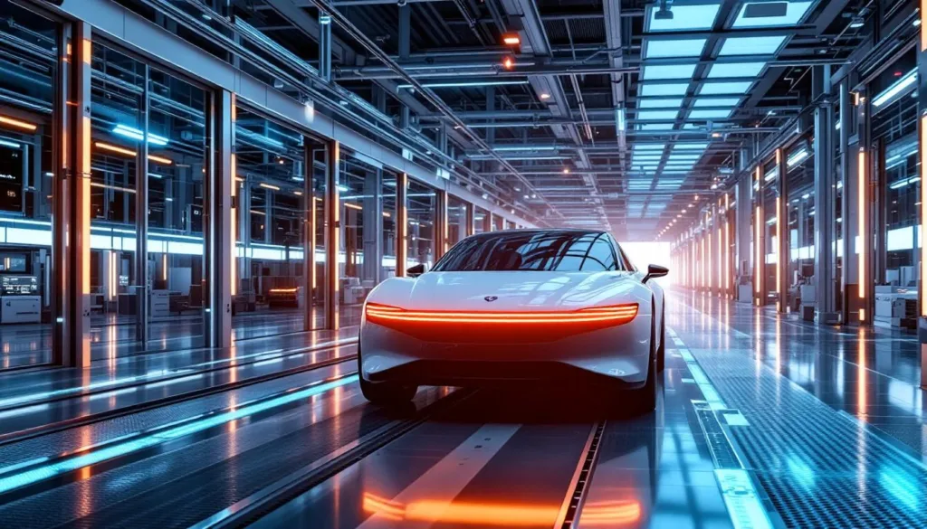 chiny wprowadzają autonomiczne fabryki samochodów, zapowiadając rewolucję w przemyśle motoryzacyjnym bez udziału człowieka, która zmieni przyszłość produkcji pojazdów.